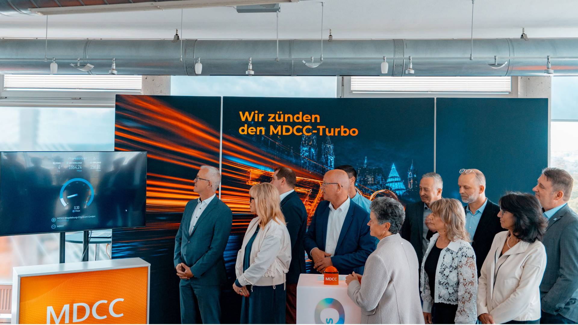 Der Speedtest vor Ort zeigt: Mit bis zu 1.700 Mbit/s bringt MDCC deutlich mehr Bandbreite nach Magdeburg