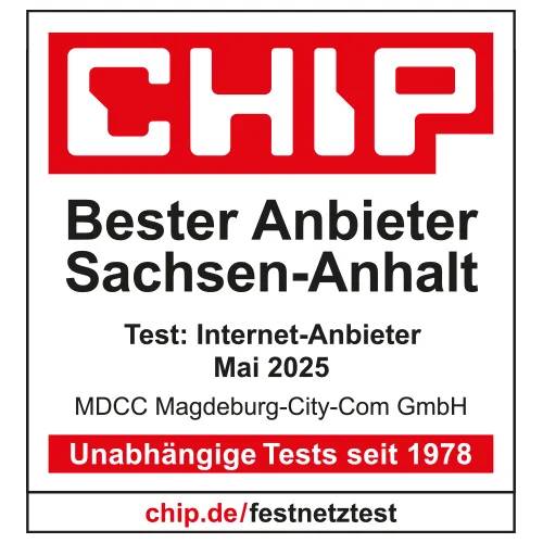 Siegel Bester Anbieter in Sachsen-Anhalt Magazin Chip