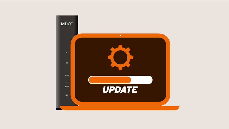 Router mit Update-Symbol